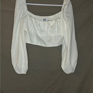 White Princess Polly Long Sleeve Women's blouse